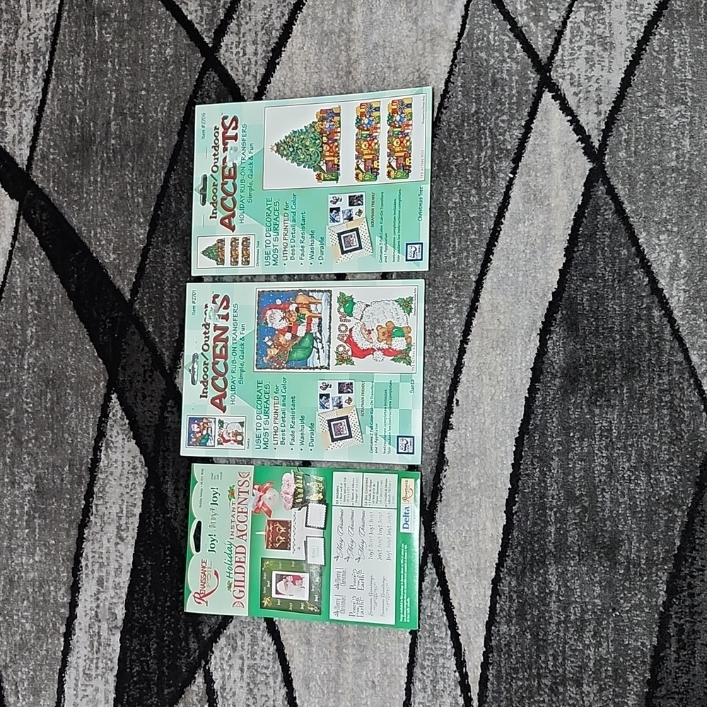VINTAGE 1997 LOEW CORNELL INDOOR OUTDOOR HOILDAY RUB-ON TRANSFERS BUNDLE